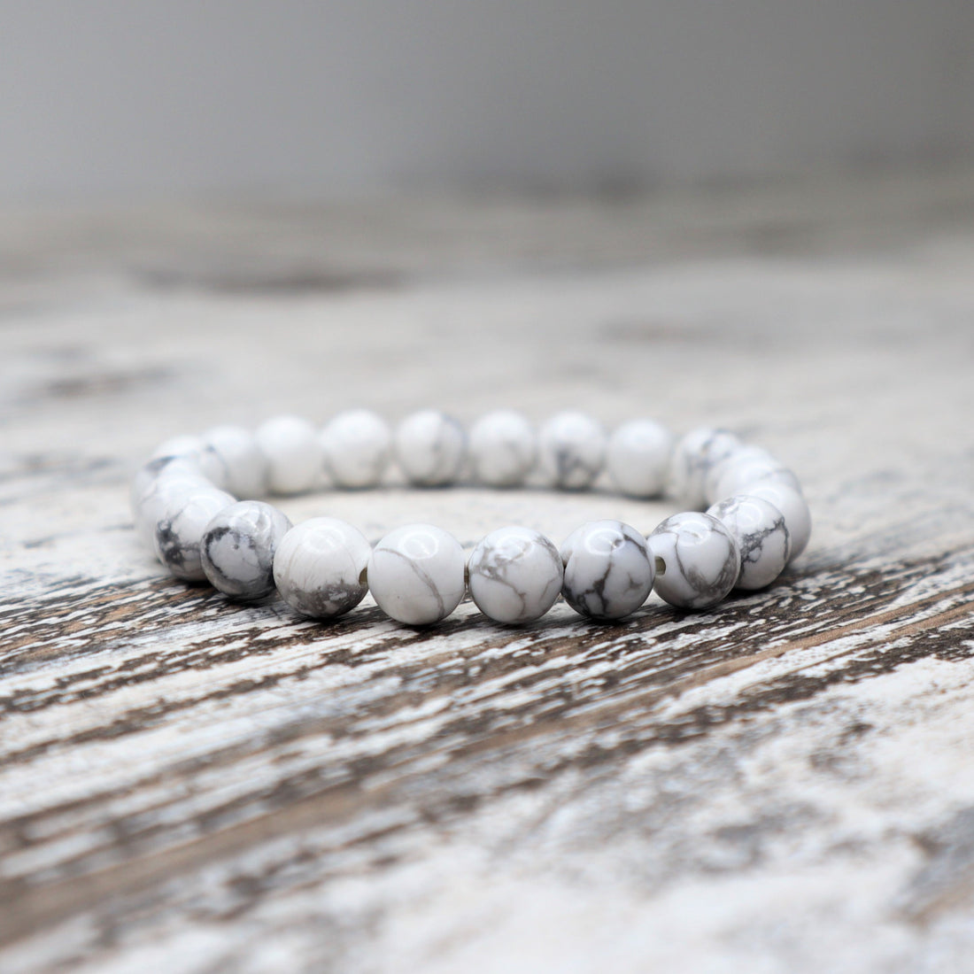 Howlite Bead Bracelet | 8mm | Calm, Patience &amp; Emotional Clarity