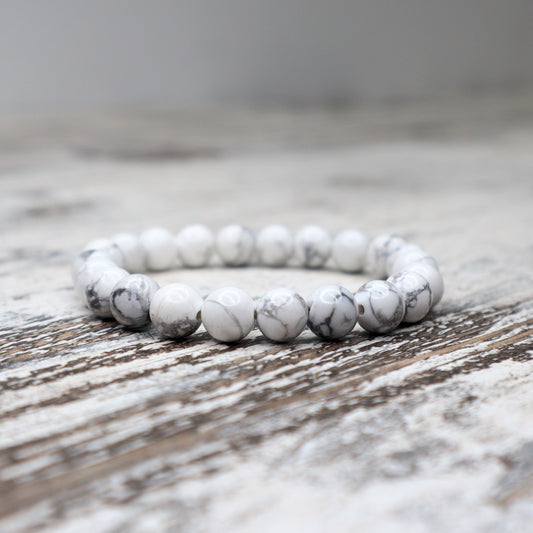 Howlite Bead Bracelet | 8mm | Calm, Patience & Emotional Clarity