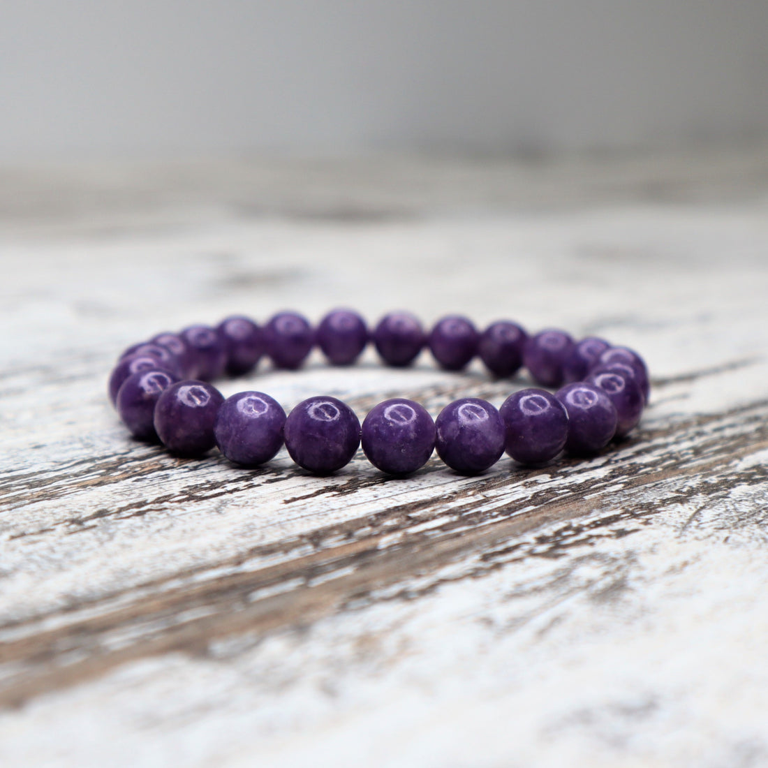 Lepidolite Bead Bracelet | 8mm | Calm, Emotional Healing &amp; Nervous System Support