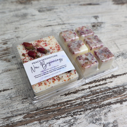 'New Beginnings' Soy Wax Melts | Peach Moonstone
