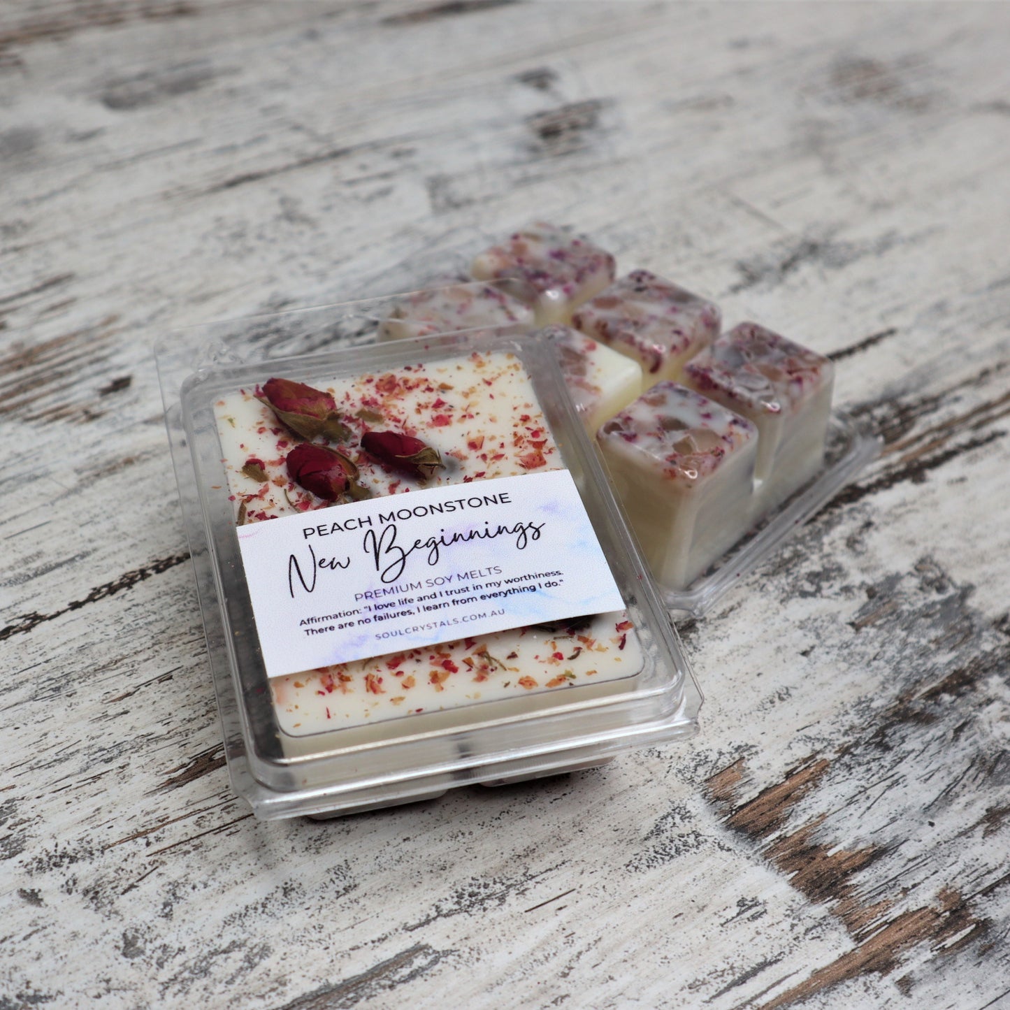'New Beginnings' Soy Wax Melts | Peach Moonstone