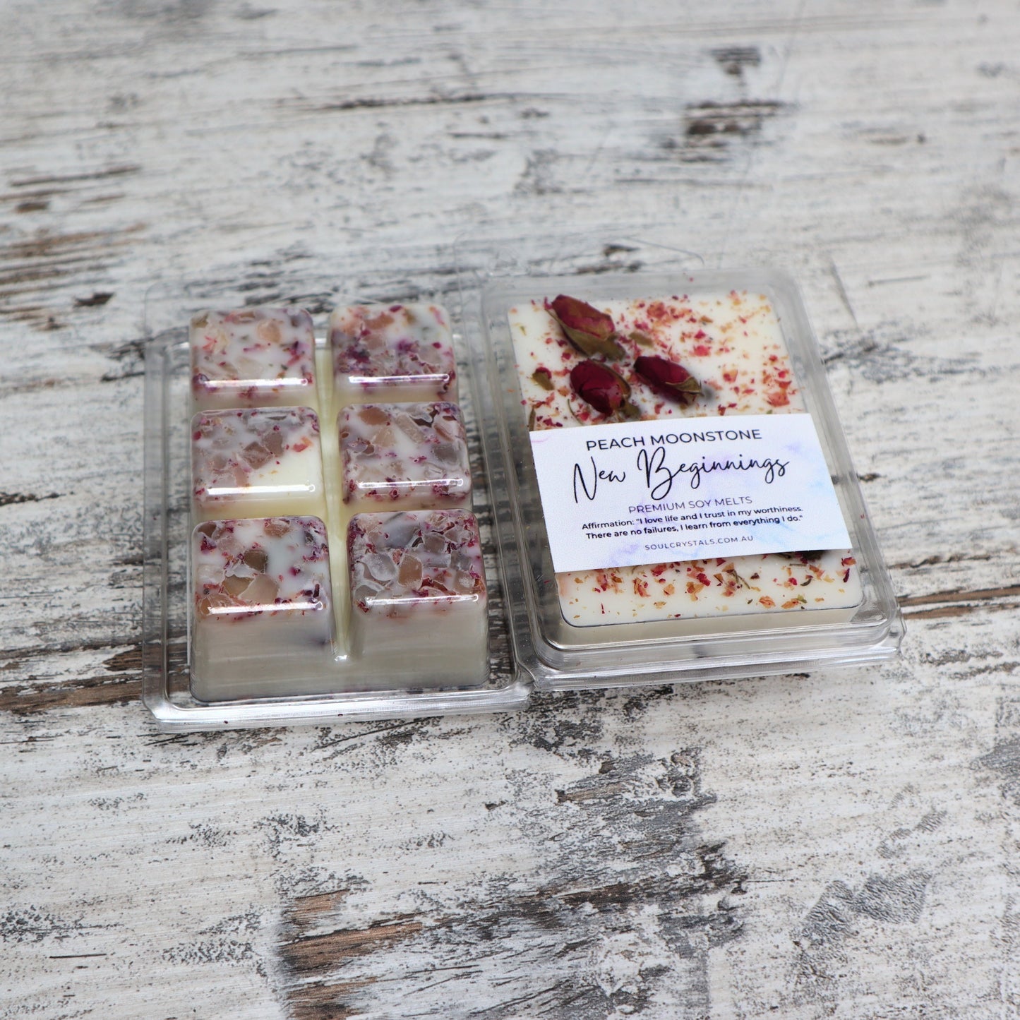 'New Beginnings' Soy Wax Melts | Peach Moonstone