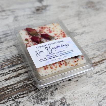 'New Beginnings' Soy Wax Melts | Peach Moonstone