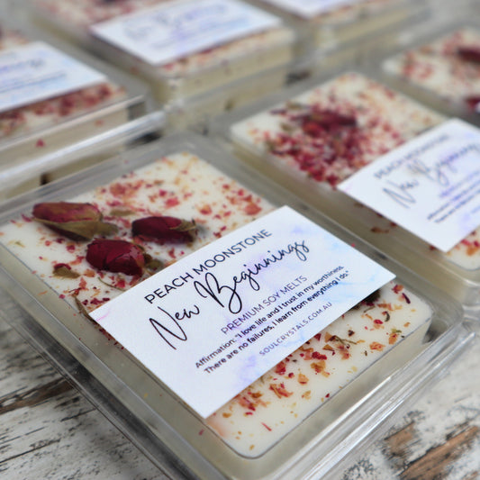 'New Beginnings' Soy Wax Melts | Peach Moonstone