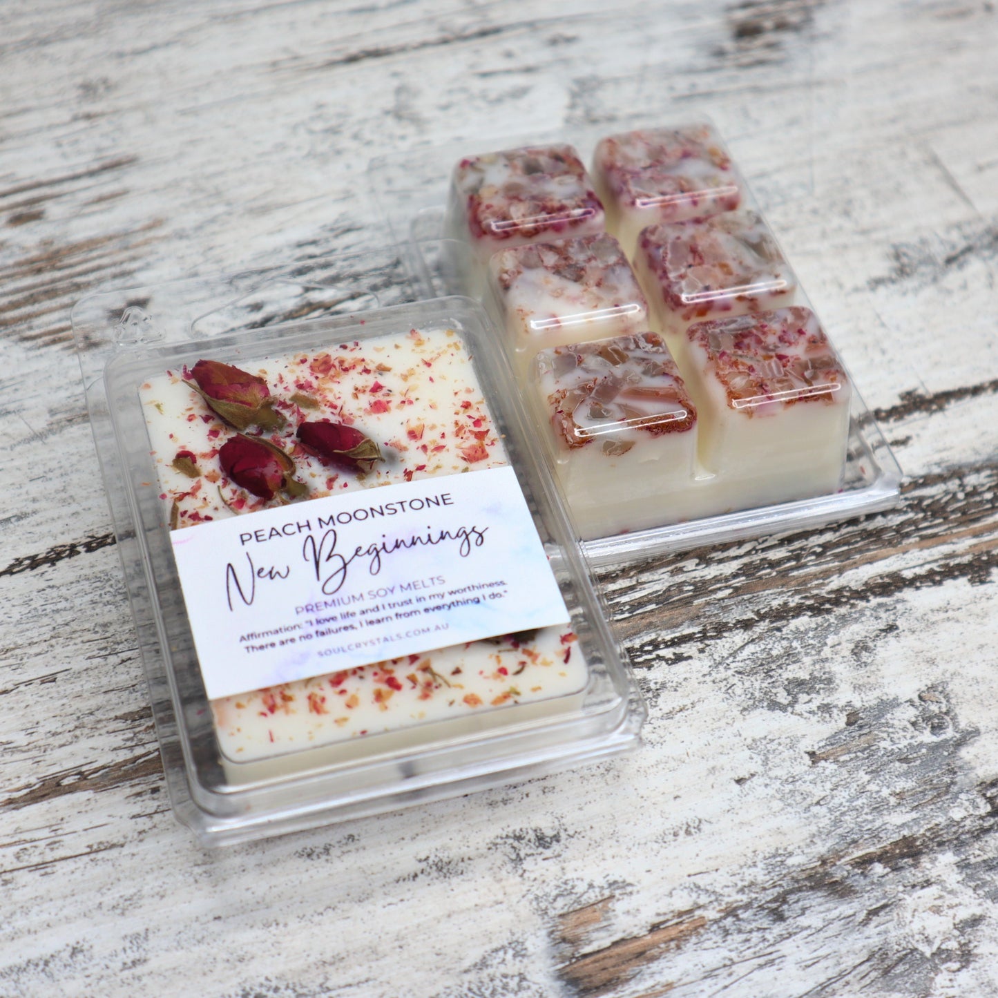 'New Beginnings' Soy Wax Melts | Peach Moonstone