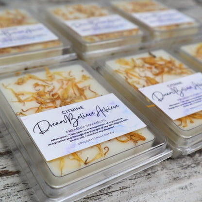 'Dream, Believe, Achieve' Soy Wax Melts | Citrine