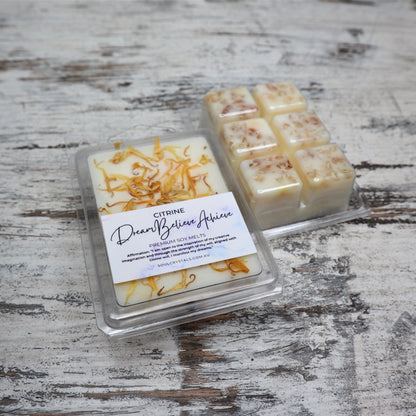 'Dream, Believe, Achieve' Soy Wax Melts | Citrine