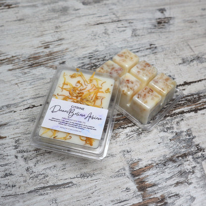 'Dream, Believe, Achieve' Soy Wax Melts | Citrine