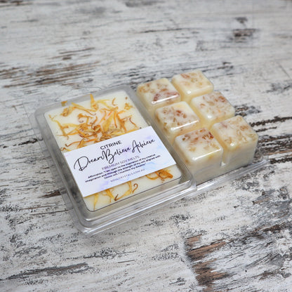 'Dream, Believe, Achieve' Soy Wax Melts | Citrine