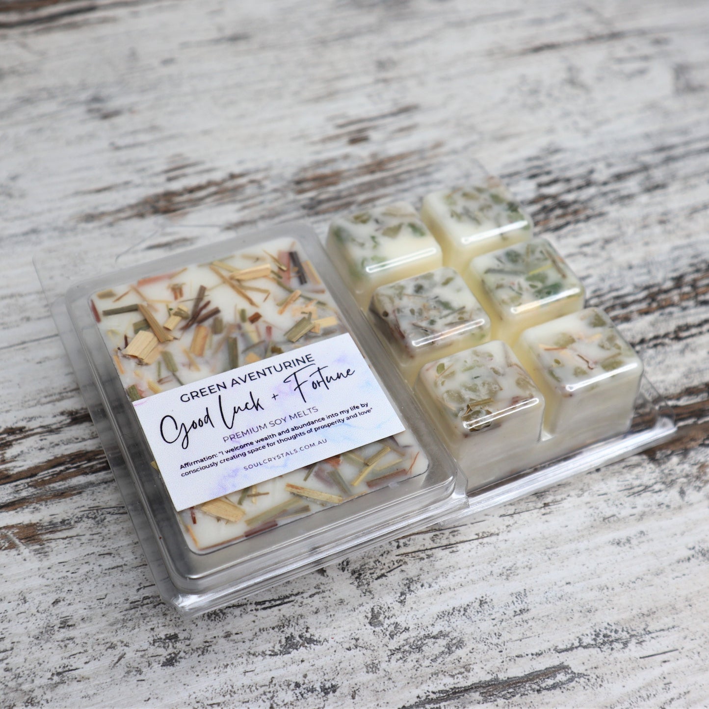 'Good Luck + Fortune' Soy Wax Melts | Green Aventurine