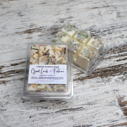 'Good Luck + Fortune' Soy Wax Melts | Green Aventurine