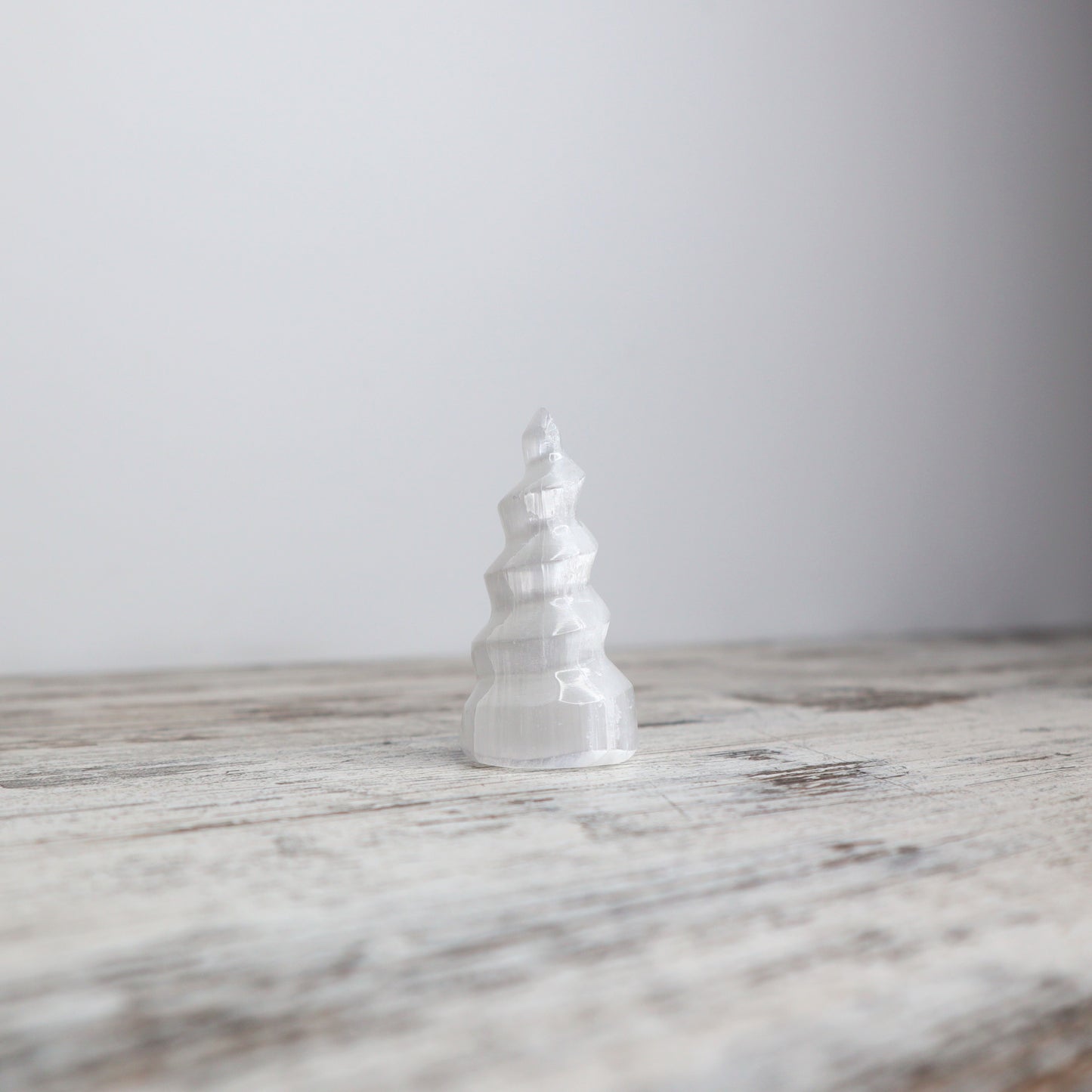 Selenite Spiral Carving | Energy Cleanse + Light Flow