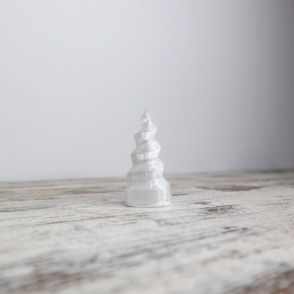 Selenite Spiral Carving | Energy Cleanse + Light Flow