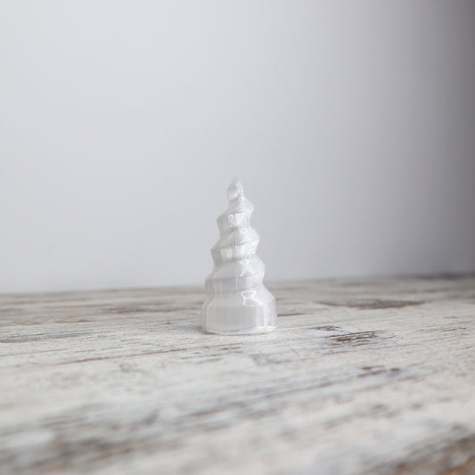 Selenite Spiral Carving | Energy Cleanse + Light Flow