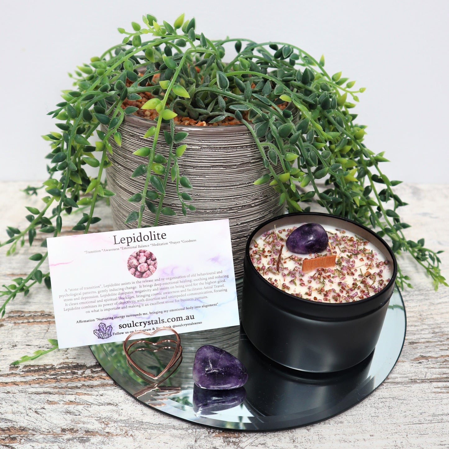 'Chill Pill' Soy Candle Tin | Lepidolite