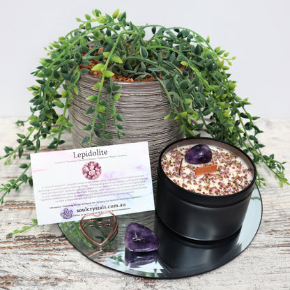 'Chill Pill' Soy Candle Tin | Lepidolite