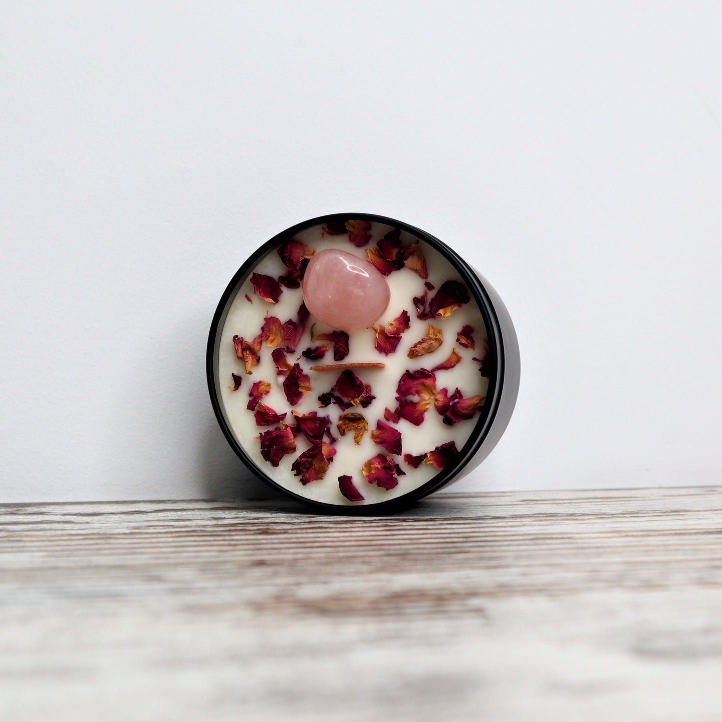 ‘Love Conquers All’ Soy Candle Tin | Rose Quartz