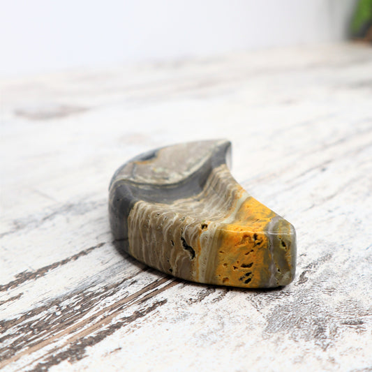 Bumblebee Jasper Moon Bowl | Empowerment & Solar Fire