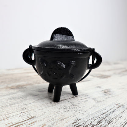 Triple Moon Cast Iron Cauldron | 7.5cm | Protection, Cleansing & Ritual Power