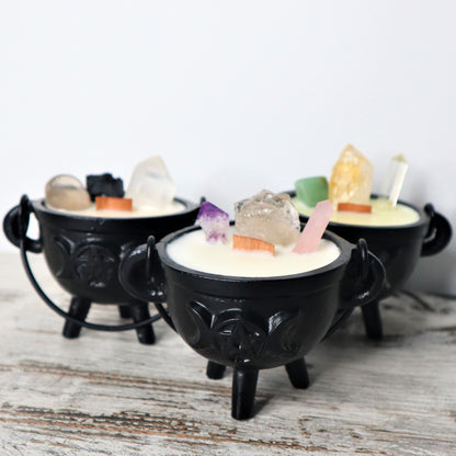 Triple Moon Cast Iron Cauldron | 7.5cm | Protection, Cleansing & Ritual Power