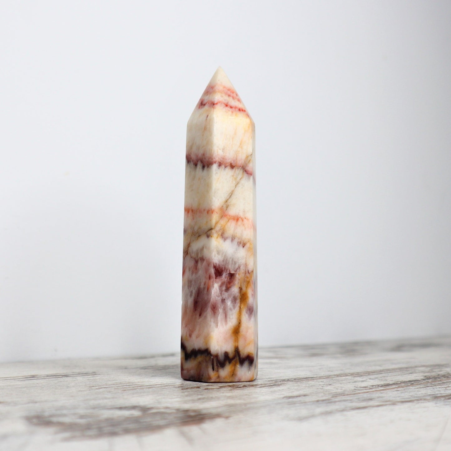 Tri-Coloured Calcite Point (285g)