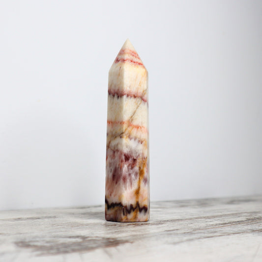 Tri-Coloured Calcite Point (285g)