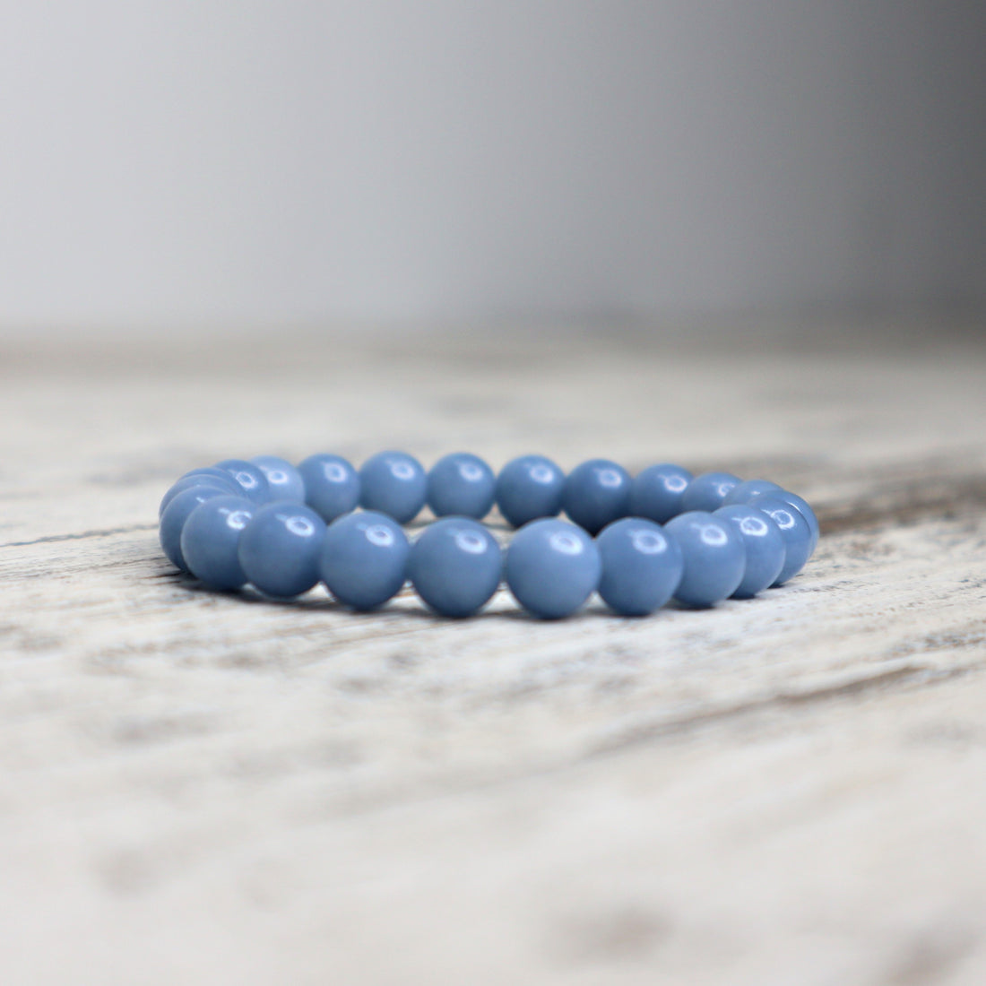 Angelite Bead Bracelet | 8mm | Peace, Angelic Connection &amp; Spiritual Support