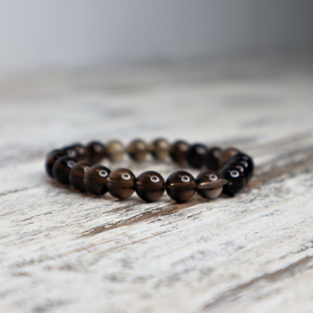 Smokey Quartz Bead Bracelet | 8mm | Grounding, Protection &amp; Emotional Release