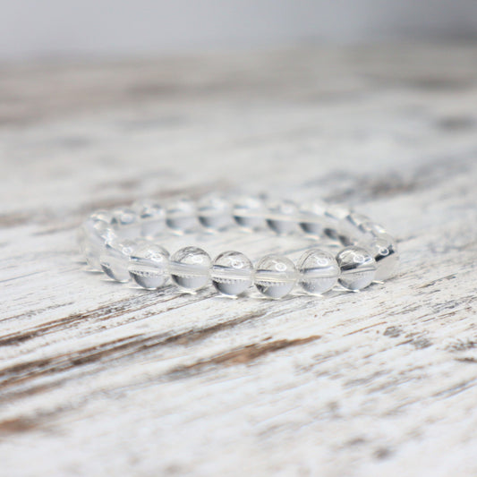 Clear Quartz Bead Bracelet | 8mm | Clarity, Amplification & Divine Alignment