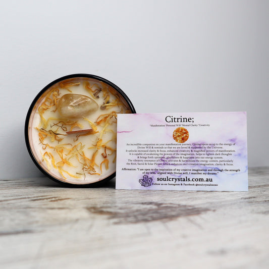 'Dream, Believe, Achieve' Soy Candle | Citrine