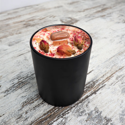 'New Beginnings' Soy Candle | Peach Moonstone