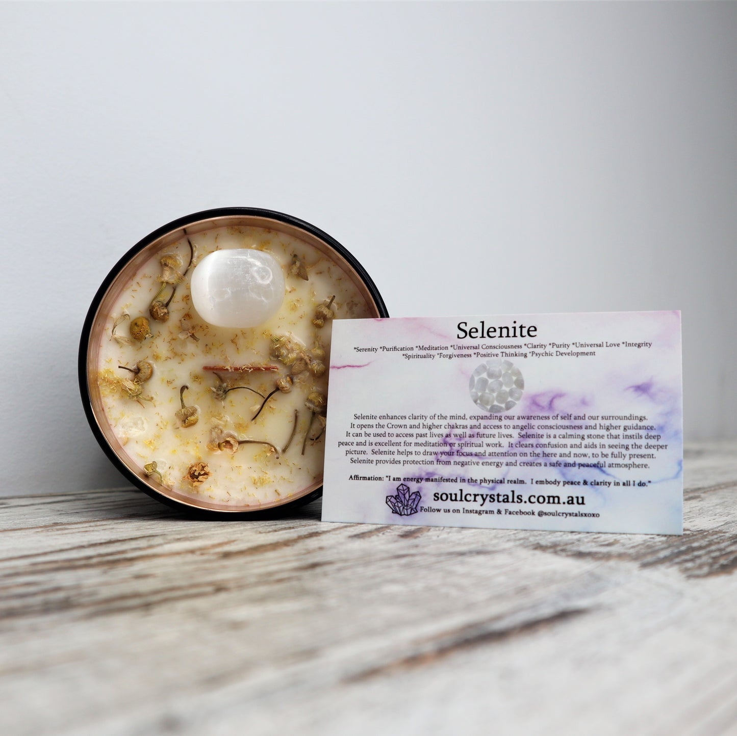 'Higher Self' Soy Candle | Selenite
