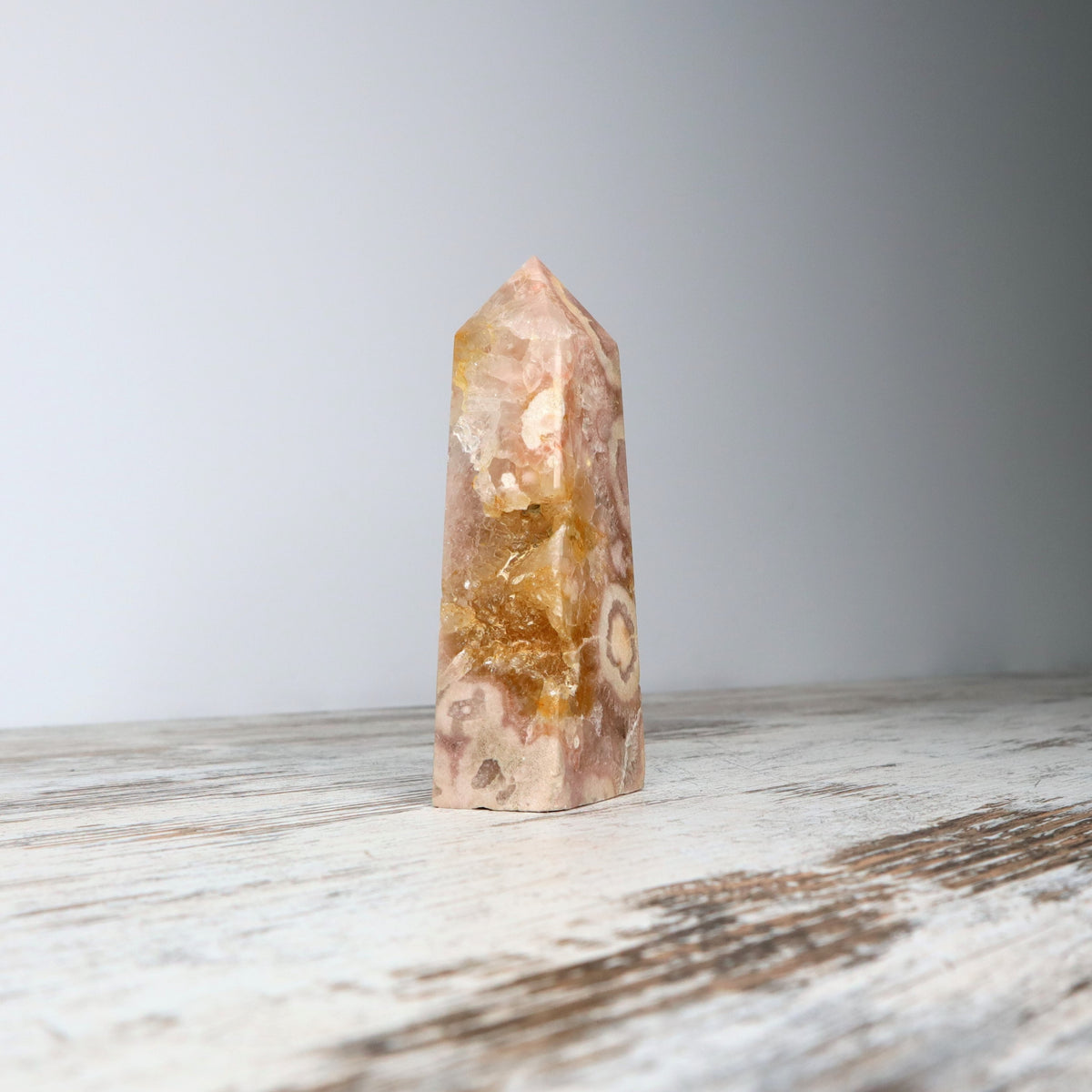 Pink Amethyst Flower Agate Tower | Growth, Healing &amp; Heart Awakening