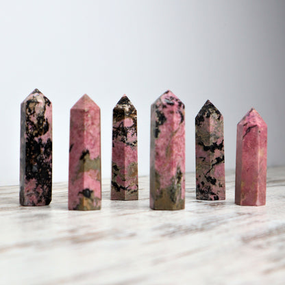Rhodonite Point | Emotional Healing, Compassion & Heart Strength
