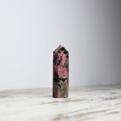 Rhodonite Point | Emotional Healing, Compassion & Heart Strength