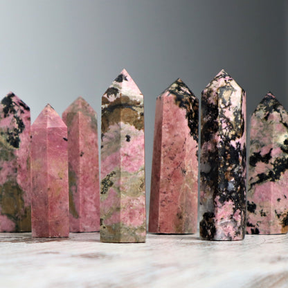Rhodonite Point | Emotional Healing, Compassion & Heart Strength