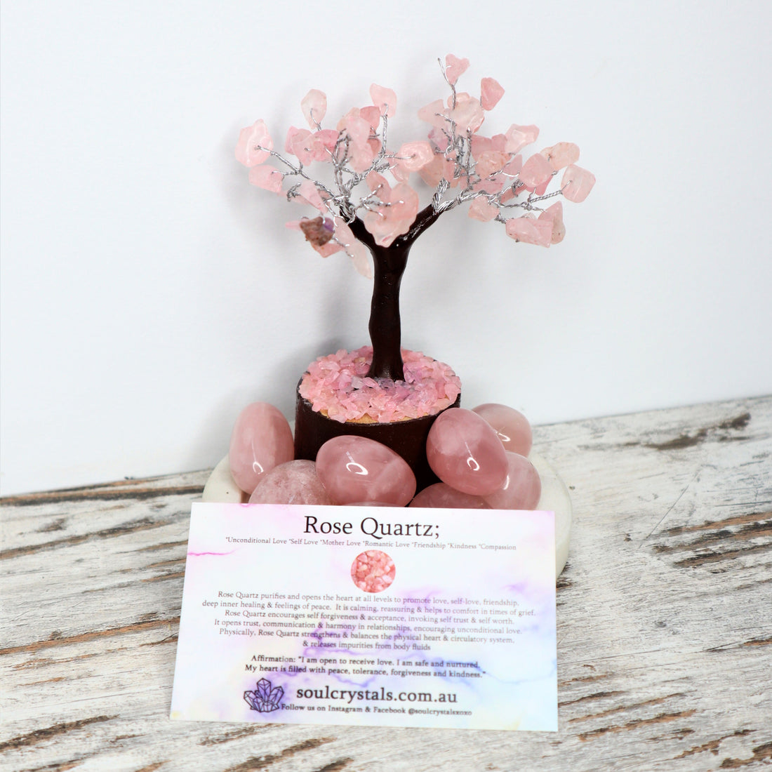Rose Quartz Mini Crystal Tree | Love, Compassion &amp; Heart Healing