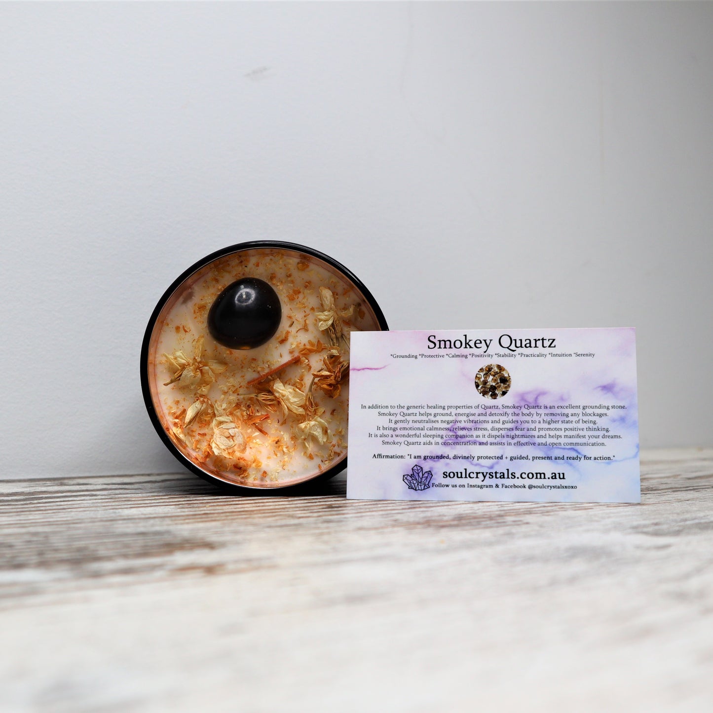 'Grounded Warrior' Soy Candle | Smokey Quartz