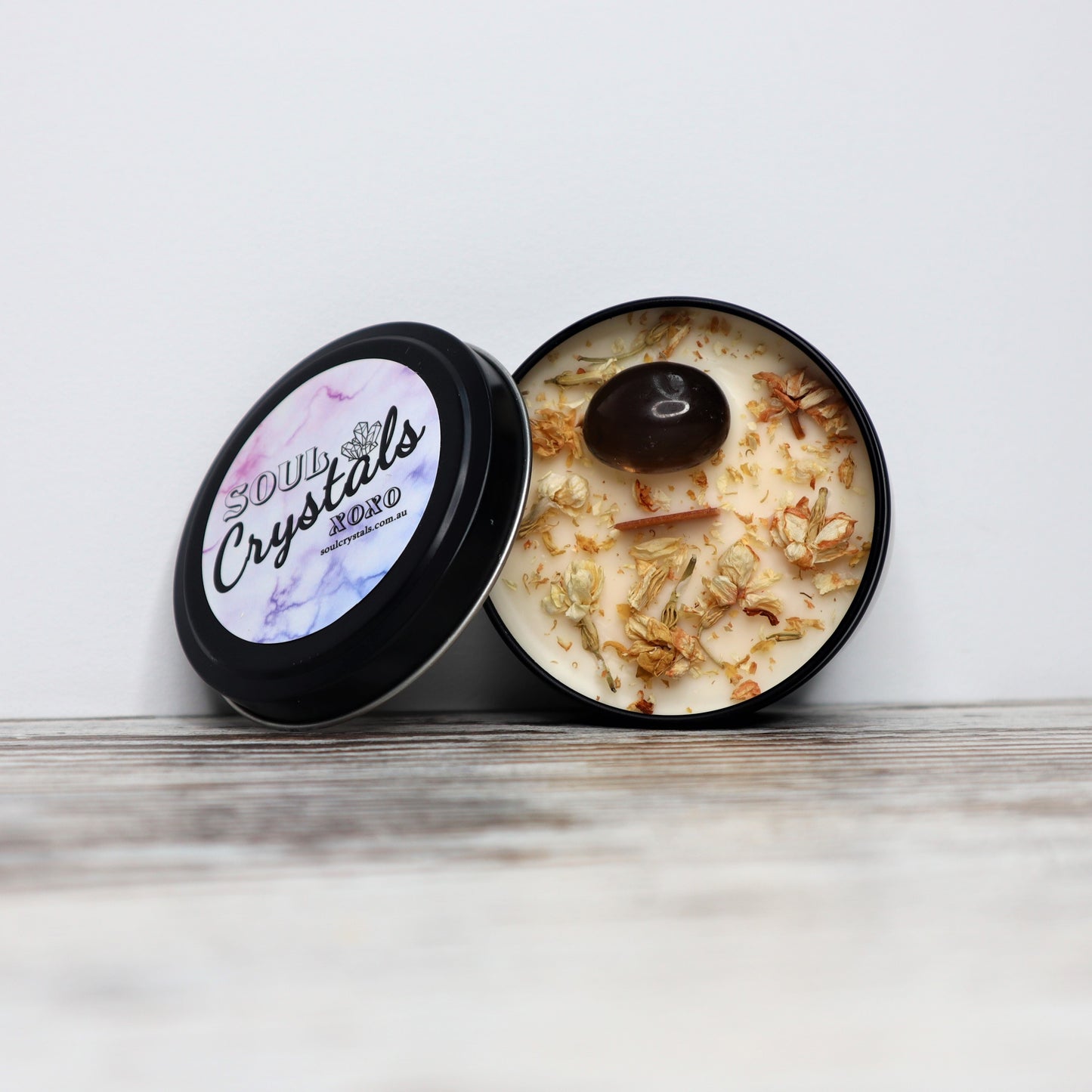 'Grounded Warrior' Soy Candle Tin | Smokey Quartz