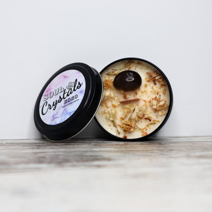 'Grounded Warrior' Soy Candle Tin | Smokey Quartz