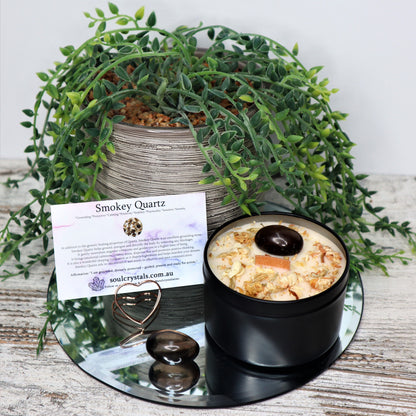'Grounded Warrior' Soy Candle Tin | Smokey Quartz