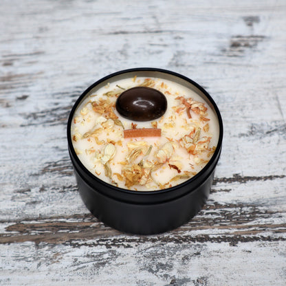 'Grounded Warrior' Soy Candle Tin | Smokey Quartz