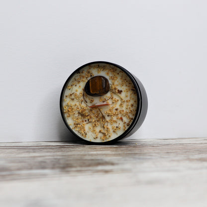 'Brave + Empowered' Soy Candle Tin | Tiger Eye