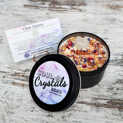 'Harmony + Balance' Soy Candle Tin | Clear Quartz