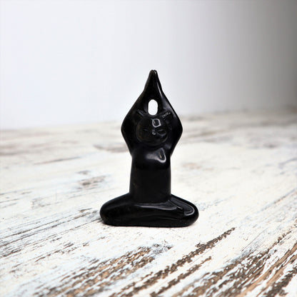 Gold Sheen Obsidian Yoga Cat | Intuitively Chosen | Protection, Focus & Inner Power