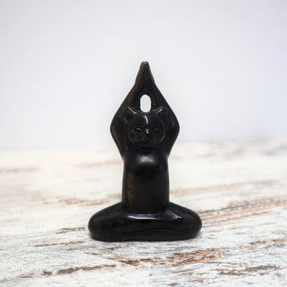 Gold Sheen Obsidian Yoga Cat | Intuitively Chosen | Protection, Focus & Inner Power